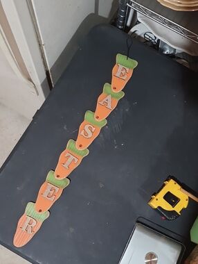 EASTER Carrot Banner - Orange and Green Hanging Decoration